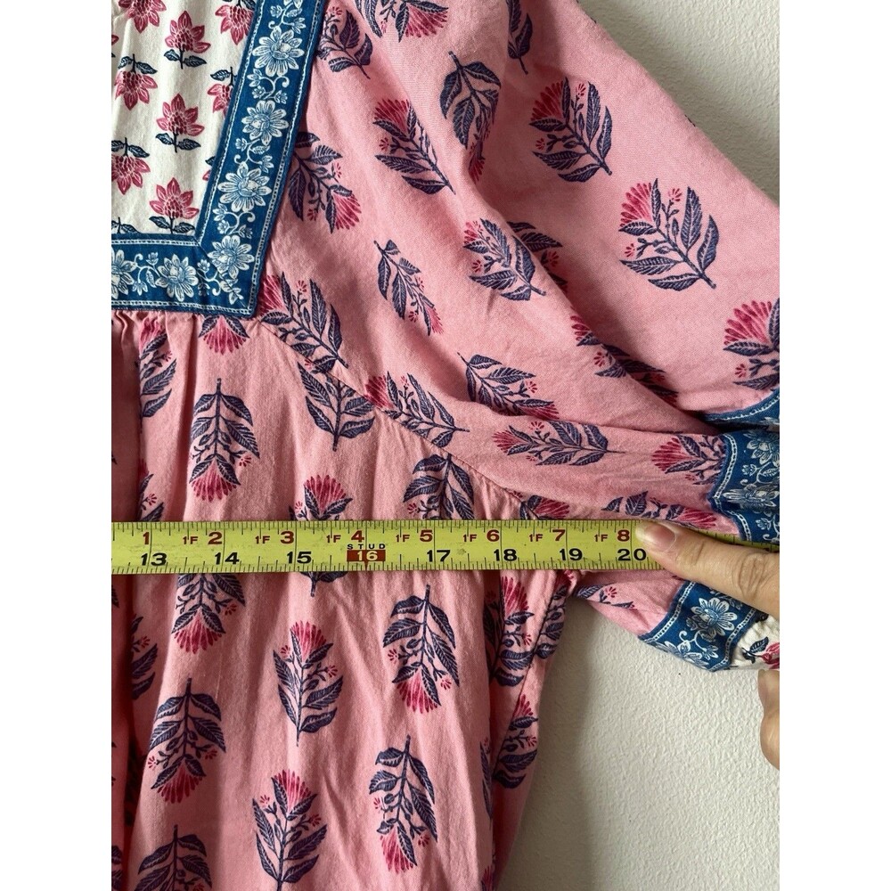 Old Navy Pink Boho Tunic Dress Top block print Small - Picture 8 of 10